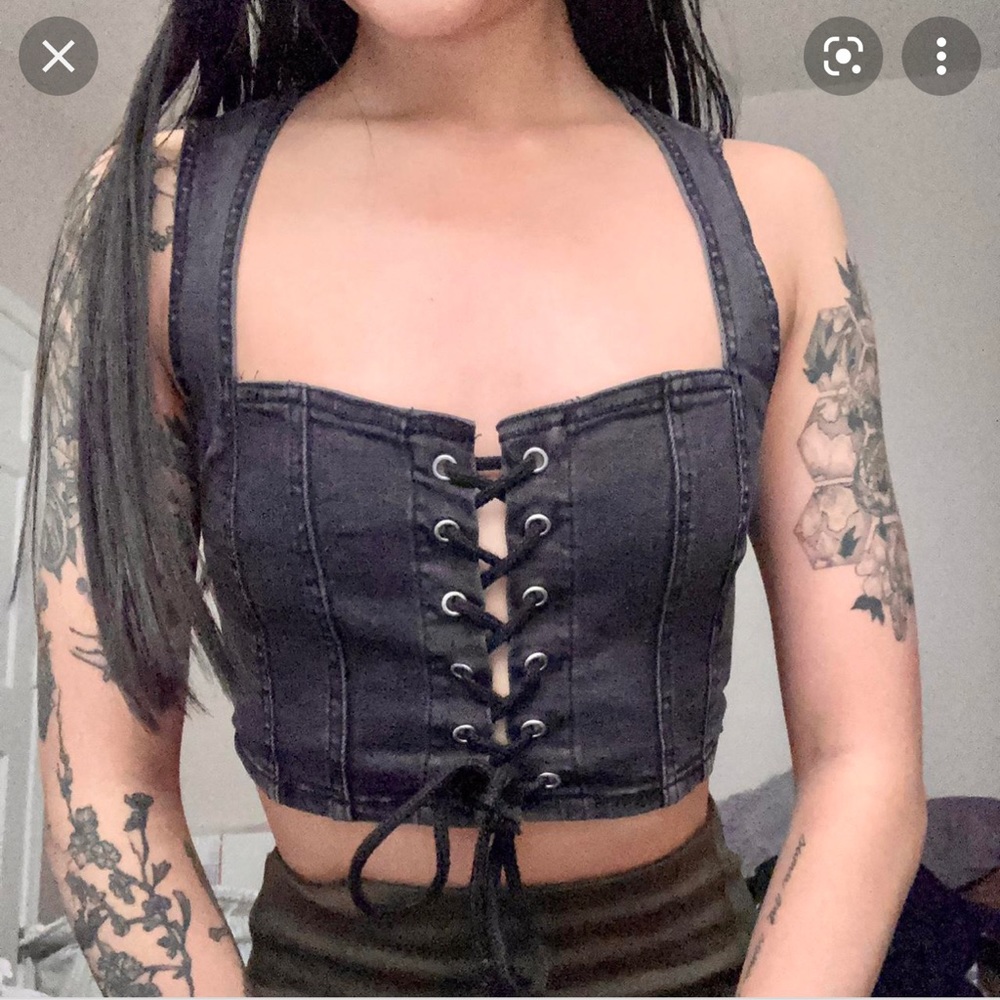 F21 Denim Corset